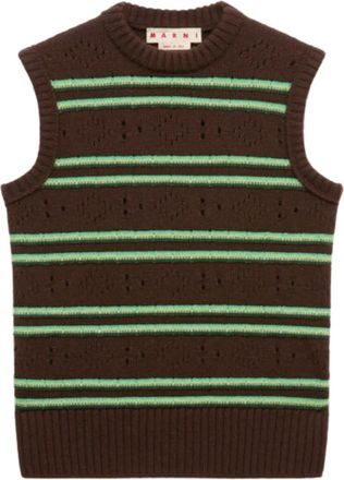 Marni Gestreepte Vest - Heren - Cashmere truien - Veelkleurig - M - Kasjmier - Truien & Vesten