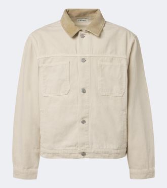 Frame Denim Suede-trimmed cotton field jacket