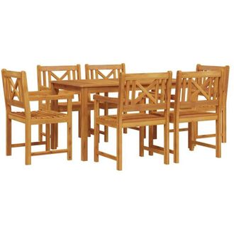 vidaXL Conjunto De Comedor De Jard&iacute;n 7 Pcs Marr&oacute;n Vidaxl