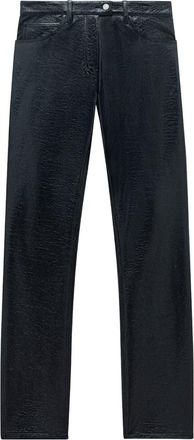 Courrèges five-pocket vinyl straight trousers - women - Cotton/Polyurethane/Elastane - 44 - Black