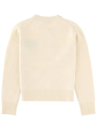 Maison Kitsun&eacute; Fox Head Wool Sweater - Powder