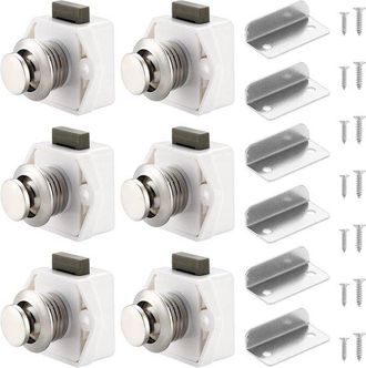 OEM Adecuado Para Cerraduras De 6 Pulsadores Para Armarios, Cajones, Alacenas, Puertas, Caravanas, Autocaravanas, Barcos, Blanco