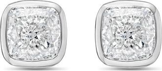 Diana M. Jewels 14KT WHITE GOLD LAB GROWN CUSHION CUT STUDS IN A BEZEL SETTING WEIGHING 5.00 CTS TW
