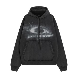Balenciaga Hoodies, male, Black, Size: XS Washed Crayon Loop Oversized Hoodie
