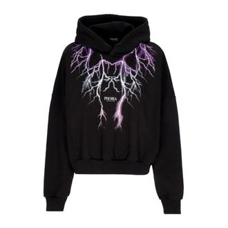 Phobia Archive Lightning Crop Hoodie - Dames - Hoodies - Zwart - L - Katoen - Hoodies & sweatvesten