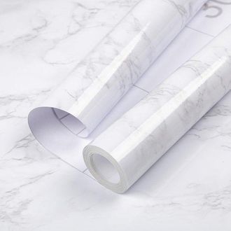 OEM 1 Rollo Papel Pintado Autoadhesivo Papel Autoadhesivo Armarios Impermeable, Revestimiento Decorativo M&aacute;rmol Blanco Encimeras Vinilo, 40 X 300 Cm