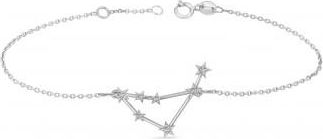 Allurez Diamond Capricorn Zodiac Constellation Star Bracelet 14k White Gold (0.11ct)