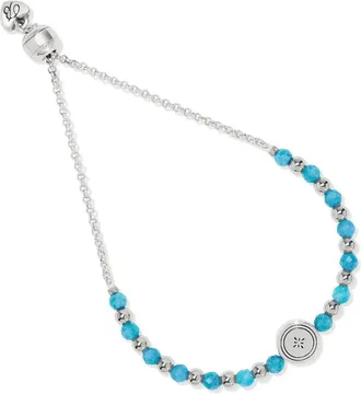 Brighton Womens Mosaic Two Tone Beaded Bracelet In Teal / Silver