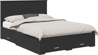vidaXL Estructura De Cama Negro 140 X 190 Cm Madera De Ingenier&iacute;a Vidaxl
