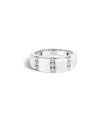 House of Brilliance Haus Of Brilliance Silver 0.50 Ct. Tw. Diamond Band Ring