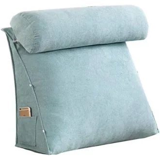 OEM Coj&iacute;n Triangular De Respaldo Alto Para Mesita De Noche, Coj&iacute;n Lumbar Para Sof&aacute;, Coj&iacute;n De Espalda Para Oficina, Coj&iacute;n Cervical Para Cama, Azul Lago