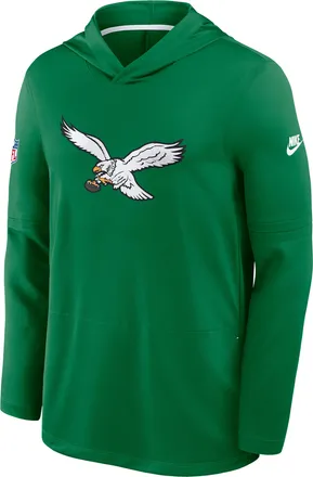 Nike Philadelphia Eagles Alt Nike Mens Dri-FIT NFL Long-Sleeve Hooded Top in Green | 03B999MHQ86-HHY