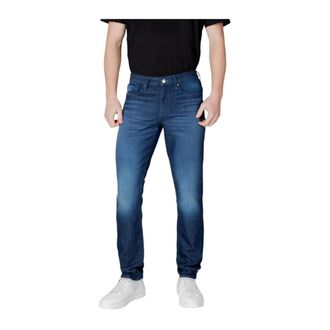 A|X Armani Exchange Slim-fit Jeans, male, Blue, Size: W33 L32 Plain Worn Out Effect Jeans