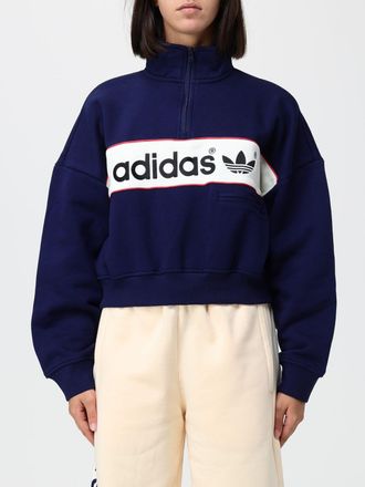 adidas Felpa con mezza zip a collo alto in misto cotone relaxed fit