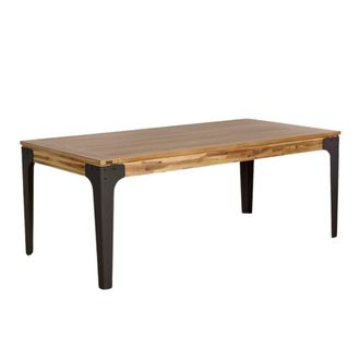 Robin des Bois Mesa rectangular de acacia con 1 extensi&oacute;n para 8/10 negra