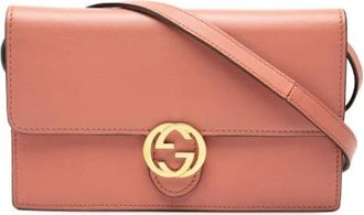 Gucci Pre-owned Portemonnee aan band - Dames - Vintage Schoudertas - Roze - ONE Size - Leer - Vintage