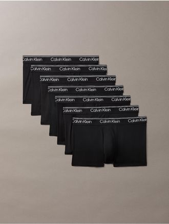 Calvin Klein Mens Microfiber Stretch 7-Pack Low Rise Trunk - Black - XL