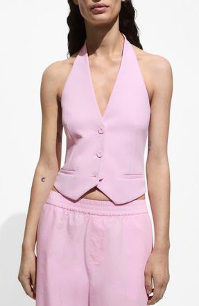Mango Halter Vest in Pink at Nordstrom, Size Medium