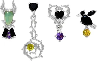 Girls Crew Disney Maleficent Stud Earring Set in Silver at Nordstrom