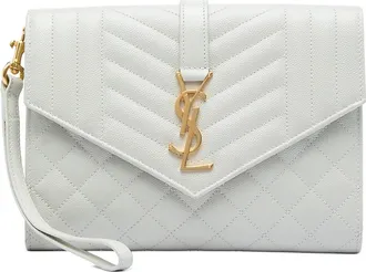 Saint Laurent Pre-owned Saint Laurent Grain De Poudre Triquilt Monogram Envelope Clutch Ladies DX02BA6HIU4N95HG