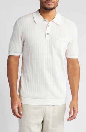Rails Hardy Rib Cotton Polo in White at Nordstrom, Size X-Large