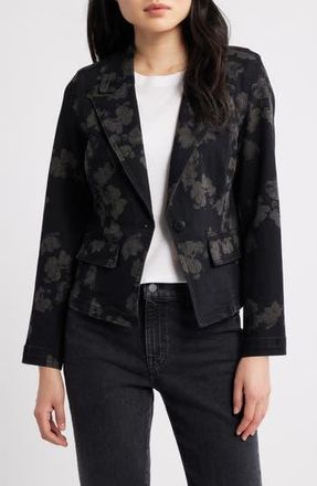 Liverpool L.A. Floral Denim Blazer in All Over Floral at Nordstrom Rack, Size Large