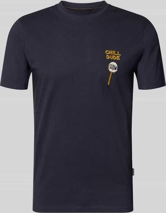 Blend Regular Fit T-Shirt mit Statement-Stitching Modell Kameron in Marine, Gr&ouml;&szlig;e 3XL