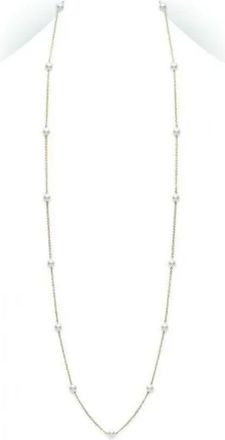 Mikimoto Akoya Pearl Long Station Necklace with 18K Yellow Gold 6x6.5mm 32 - PCL2K