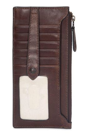 Frye Slim Leather Snap Card Wallet in Dark Brown at Nordstrom