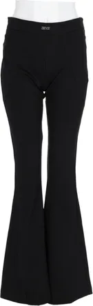 Versace Jeans Couture Flared Black Pants with Fitted Waist and Fluid Drape