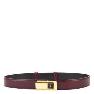 Saint Laurent Charniere Buckle Belt In Smooth Leather, Size 80