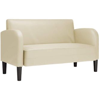 vidaXL Sof&aacute; Loveseat Color Crema 110 Cm Cuero Sint&eacute;tica Vidaxl