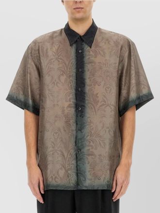 Dries Van Noten patterned silk short sleeve shirt
