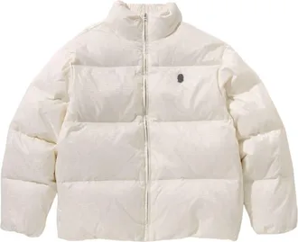A Bathing Ape Lux Sport Pattern Jacquard Nylon Down Jacket Ivory 1K80-144-311-IVY