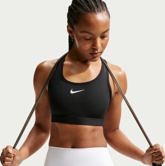 Nike Womens Swoosh -Support Padded Sports Bra in Black | DX6821-010
