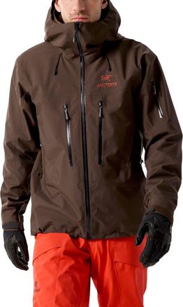 Arc'teryx Alpha SV Waterproof Jacket in Carob /Black /Dynasty at Nordstrom, Size X-Large
