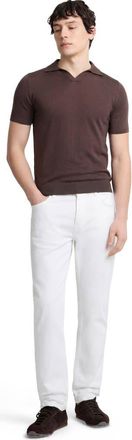 Onia Extra Fine Merino Wool Short Sleeve Johnny Collar Polo in Espresso at Nordstrom, Size Medium