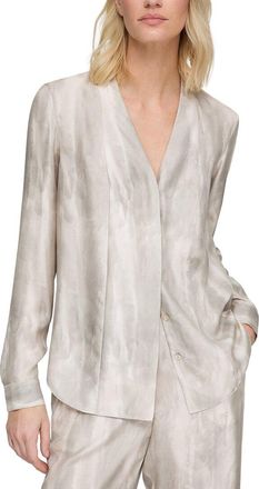 Lafayette 148 New York V-Neck Hidden Closure Blouse
