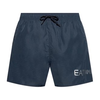 Emporio Armani Beachwear, male, Blue, Size: S Swim shorts