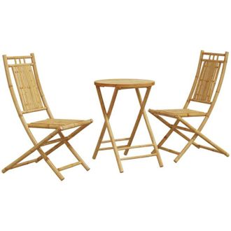 vidaXL Juego De Mesa Y Sillas De Jard&iacute;n 3 Piezas Bamb&uacute; Vidaxl