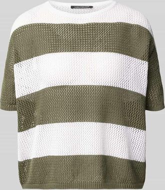 Luisa Cerano Luisa Cerano Strickshirt aus Leinen-Mix mit Rundhalsausschnitt in Weiss, Gr&ouml;&szlig;e 34