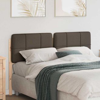 vidaXL vidaXL Testiera imbottita Marrone e taupe 140 cm Pino massello