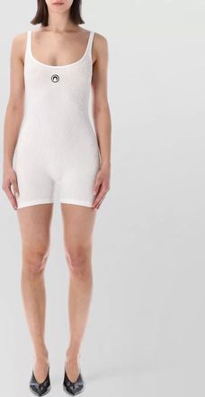 Marine Serre moon logo short jersey catsuit
