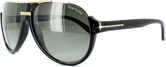 Tom Ford Mens Sunglasses 0334 Dimitry 01P Shiny Black Green Gradient Metal - One Size