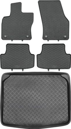 OEM Skoda Karoq Suv A Partir De 2017 Set - Alfombrillas De Goma Para Coche + Alfombrilla Para Maletero