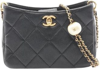 Chanel Pre-owned Matelasse Lamslederen Schoudertas - Dames - Vintage Mini Tas - Zwart - ONE Size - Leer - Vintage