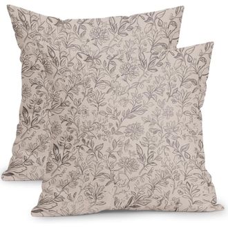 OEM Fundas De Coj&iacute;n Decorativas Vintage Con Estampado Floral, 40 X 40 Cm, Juego De 2 Piezas, Estampado Antiguo Gris, Fundas De Coj&iacute;n Cuadradas Cl&aacute;sicas Un