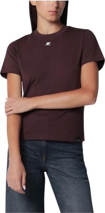 Courr&egrave;ges Mujer, Camisetas, Marr&oacute;n, Talla: S