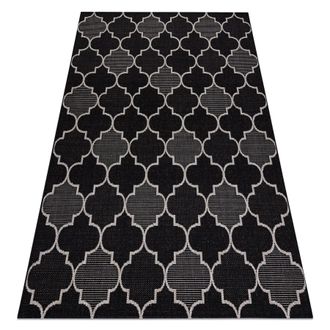 RugsX Rugsx - Alfombra De Cuerda Sisal Floorlux 20607 Espaldera Marroqu&iacute; Negro / Plateado Black 120x170 Cm