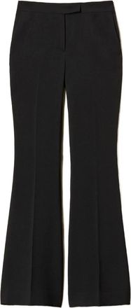 Twin-Set crepe flared trousers - women - Elastane/Polyester - 38 - Black